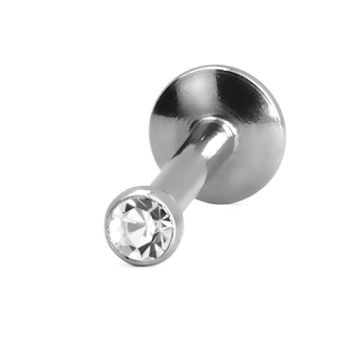 Labret with tiny internally threaded stud
