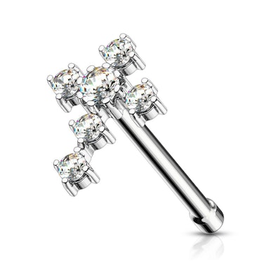 Nose stud with studded cross