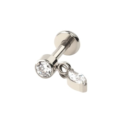 Titanium labret with elegant marquise charm