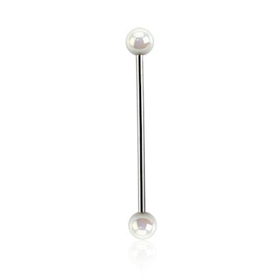 Industrial barbell with metallic look acrylic balls