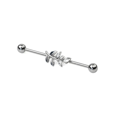 Industrial barbell with leaves