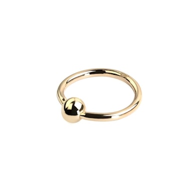 Captive bead ring made of 14k gold