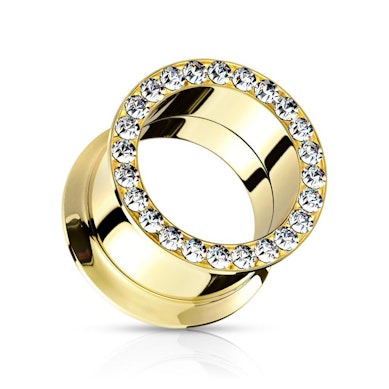 Tunnel gold-plated with studded edge