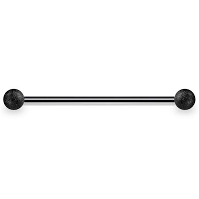 Straight barbell with diamond look.