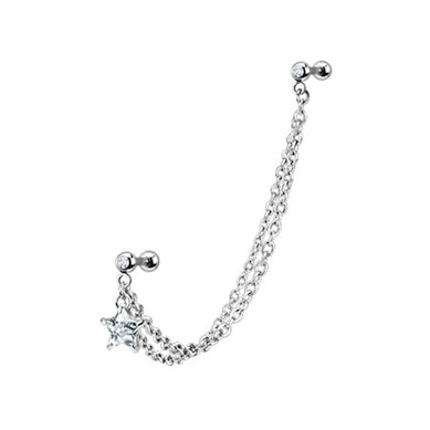 Tragus και helix piercing με μονό αστέρι