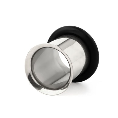 Tunnel made of surgical steel with o-ring