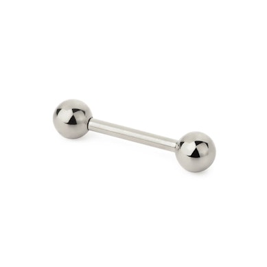 Straight barbell internally threaded made of titanium
