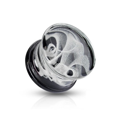 Plug with smoke pattern made of glass