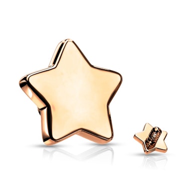 Dermal top star charm in several colors.