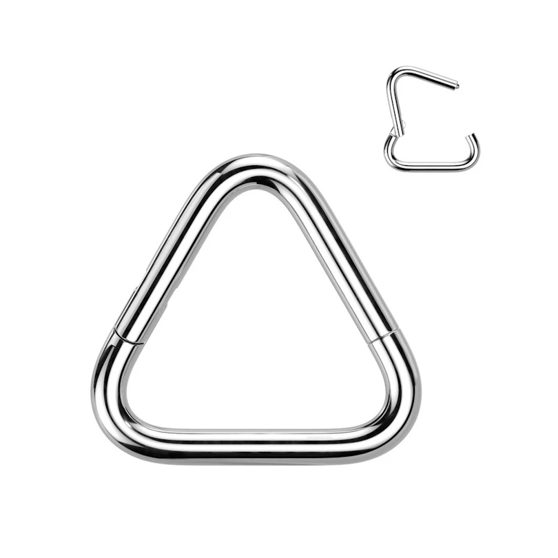 Triangular Ringing Tool Confident triangular hinged titanium ring