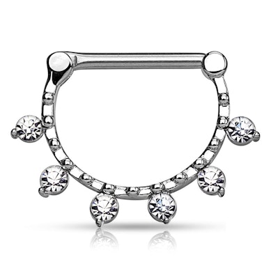 Nipple clicker with six clear stones
