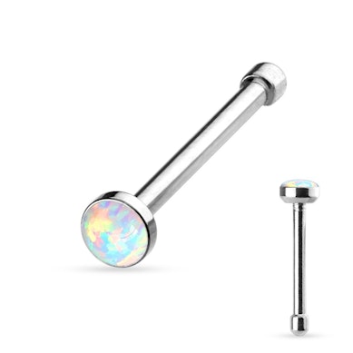 Nose stud with opal stone