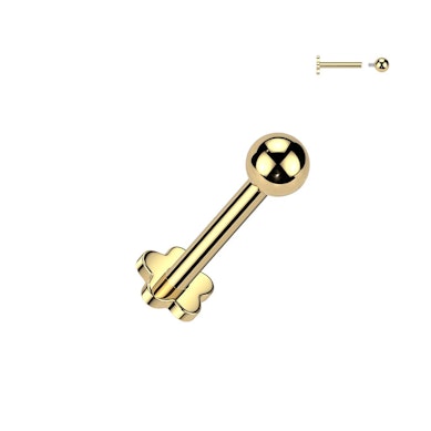 Flower flat back titanium labret