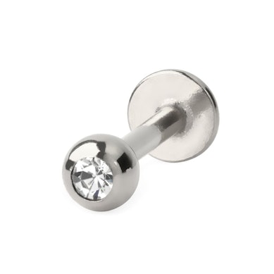 Labret with bezel-set stone