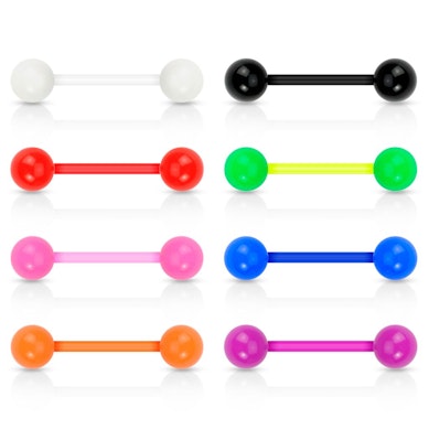 8 bioplastic tongue barbells