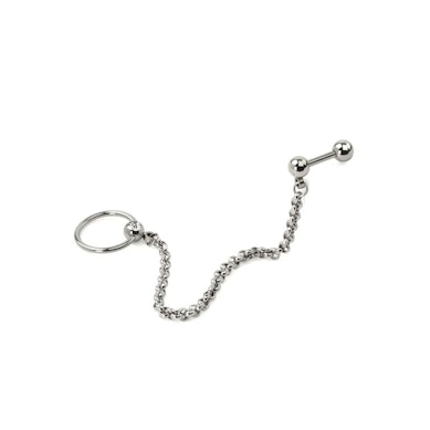 Cbr and bar for tragus and helix piercings with chain