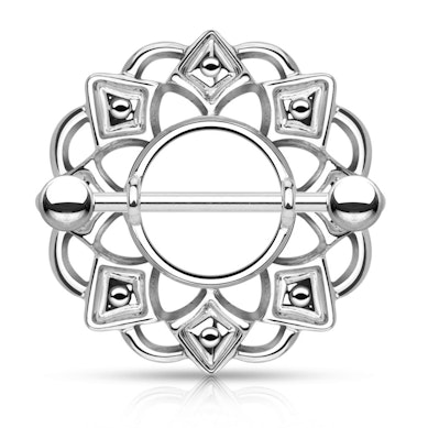 Nipple shield with twists and arches