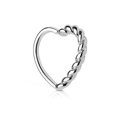 Ear piercing heart-shaped with twisted edge