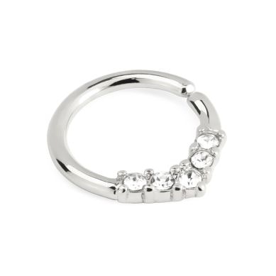 Seamless ring with studded V-shape