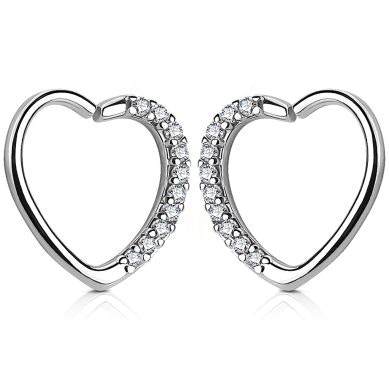 Ear piercing heart-shaped with studded edge