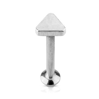 Labret with internally threaded post and triangular top