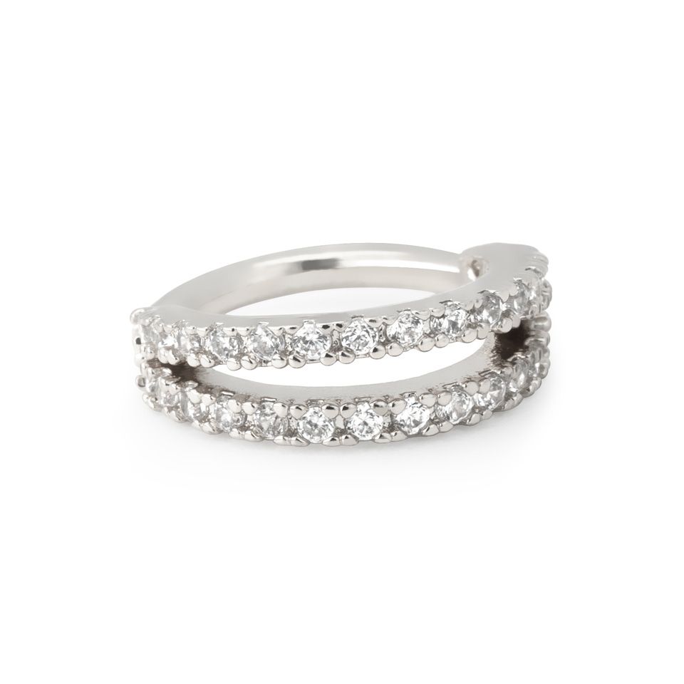 Ring with double split stone band