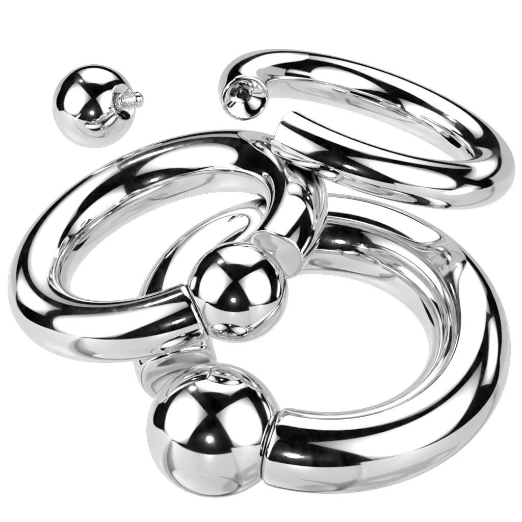 Titanium captive bead ring with thread in large size