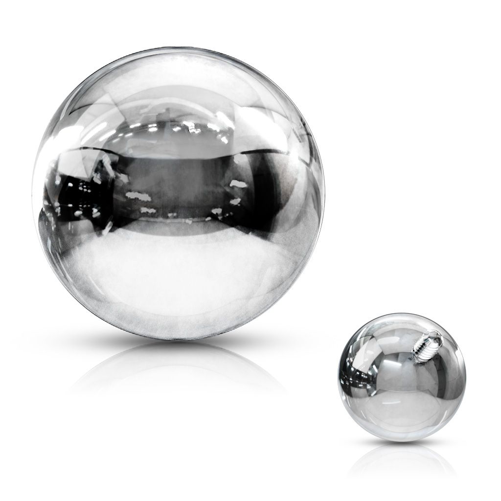 Ball made of surgical steel with thread