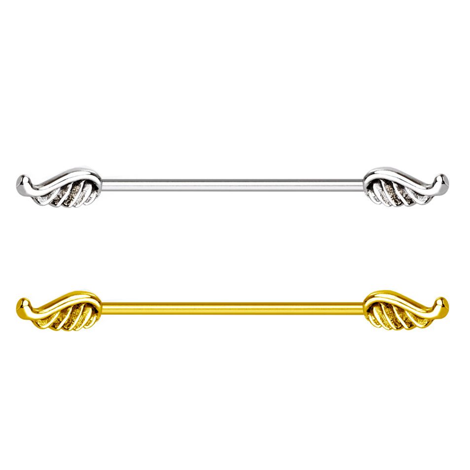 Industrial barbell with wings