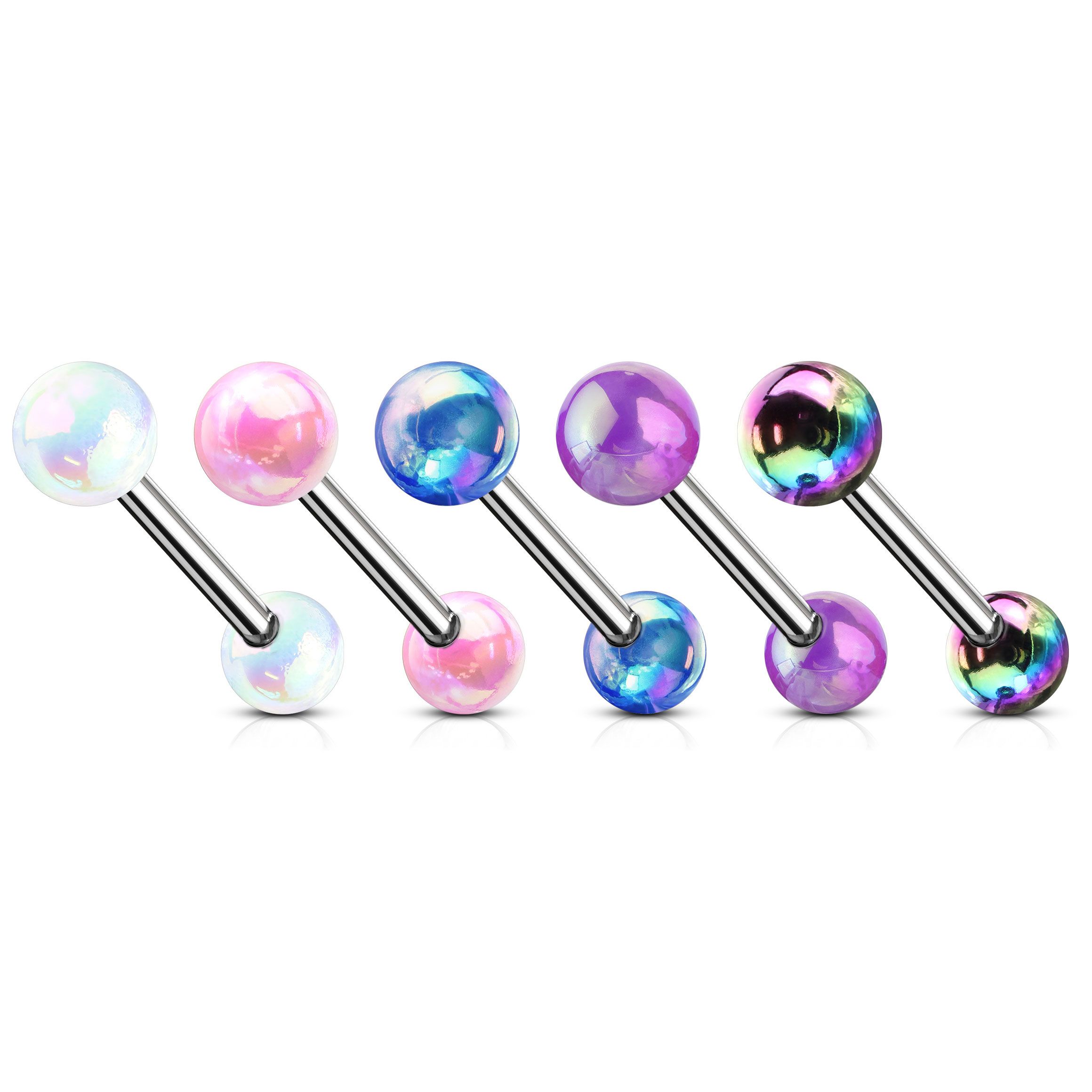 Straight barbell with metallic balls