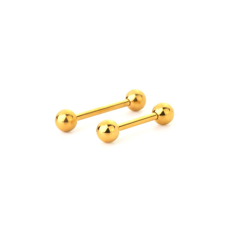 Barbell made of titanium with internal thread