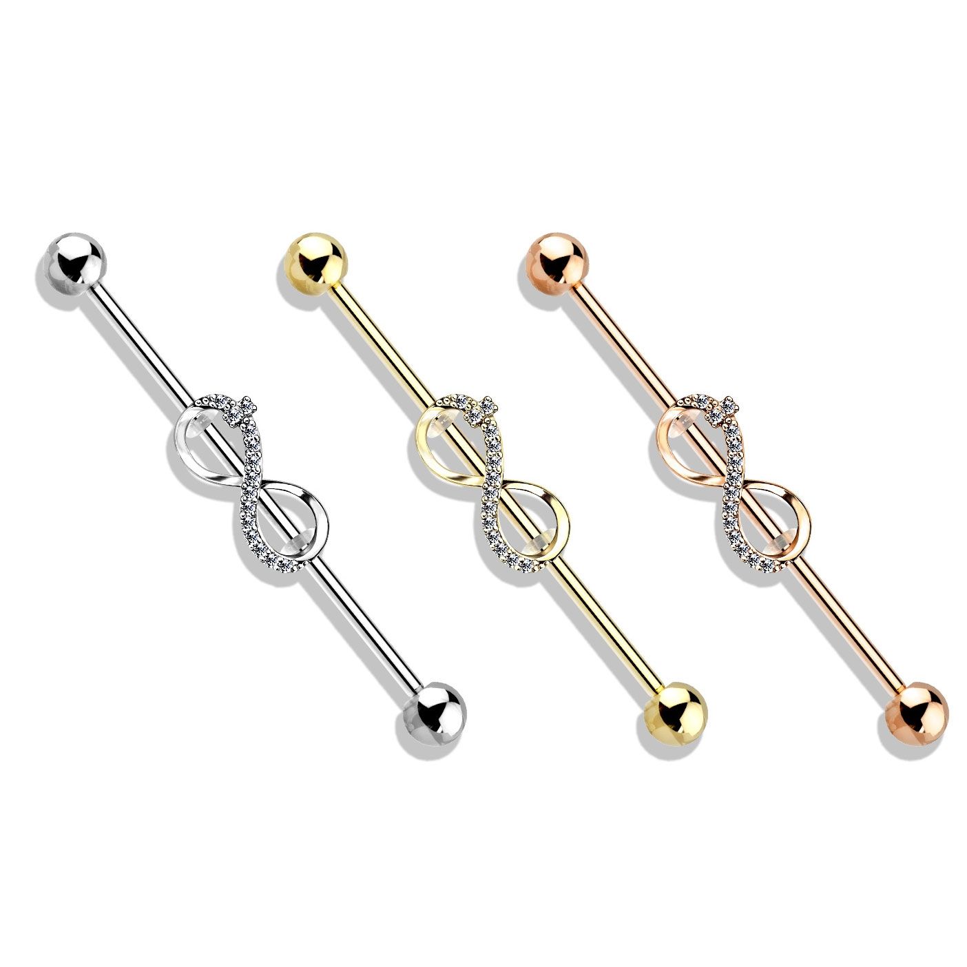 Industrial barbell with infinity sign