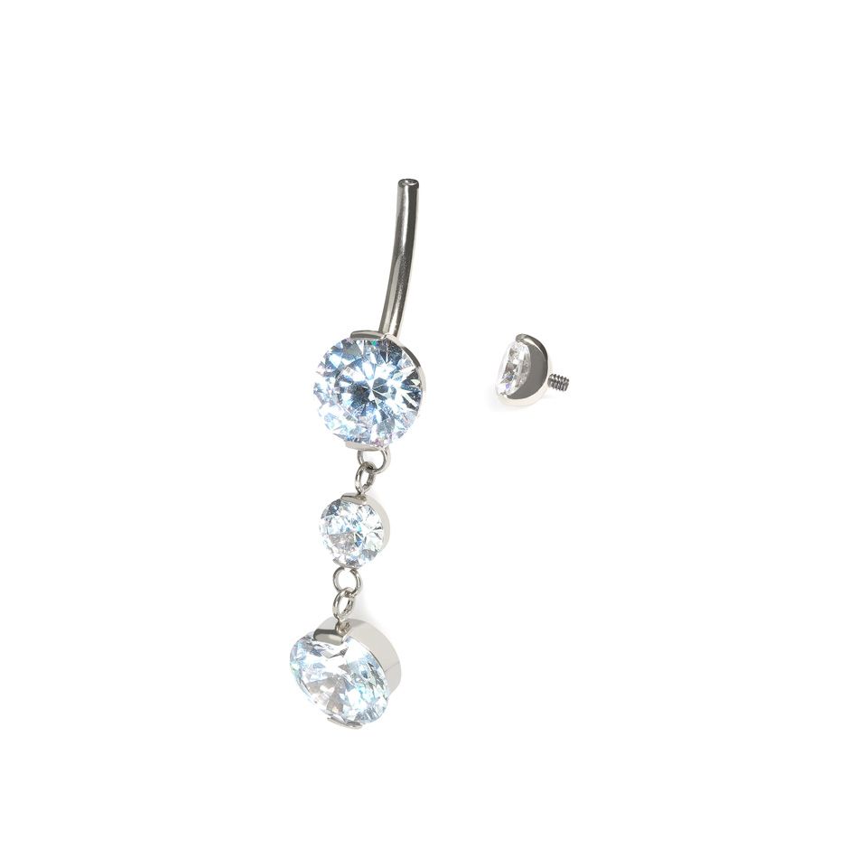 Titanium belly ring with dangle