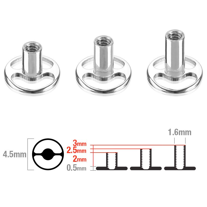 Round dermal anchor base titanium made