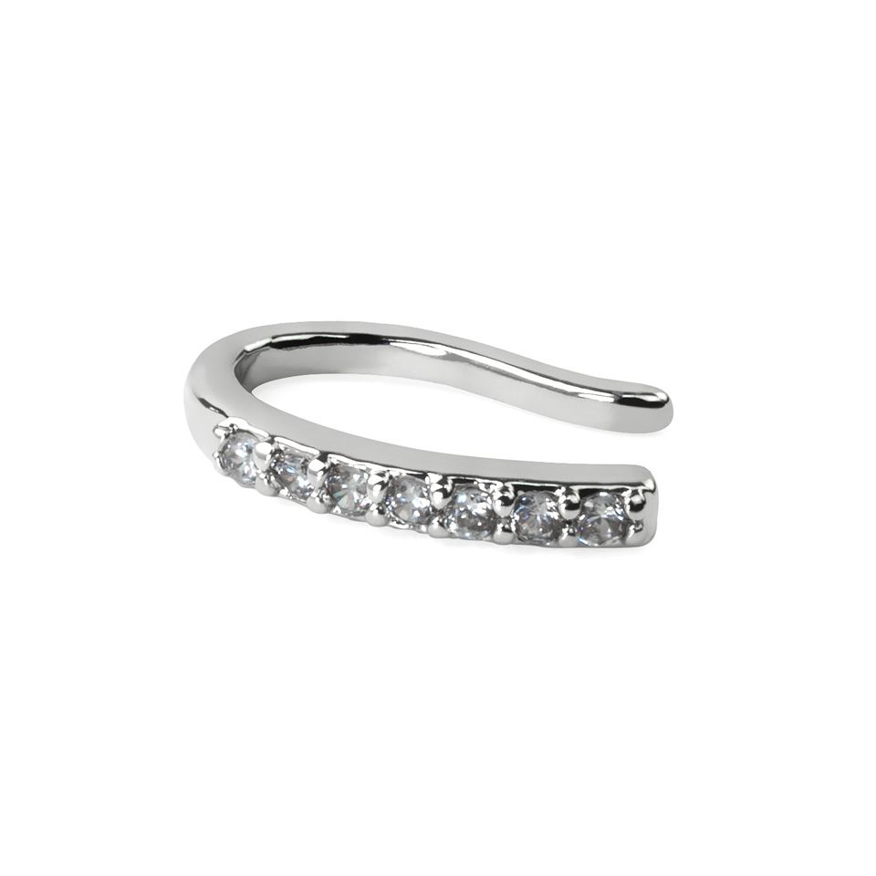 Clip-on piercing  με σειρά από διάφανα πετράδια