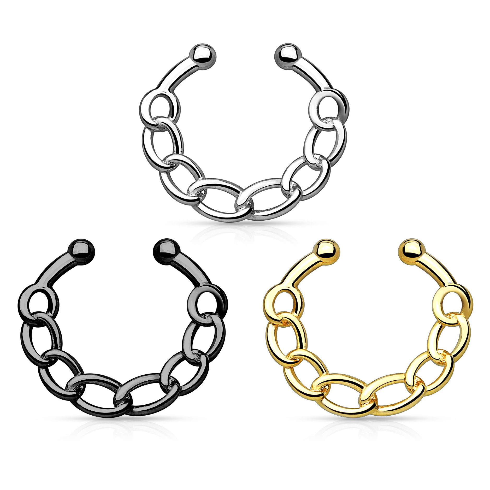 Ψεύτικο septum piercing με αλυσίδα
