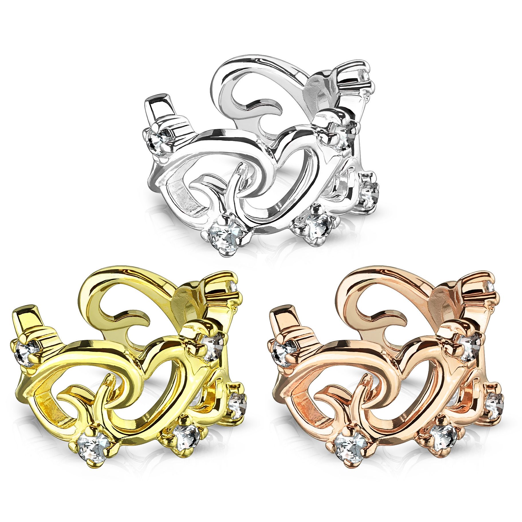Ear cuffμε φιλιγκράν σχέδιο καρδιά