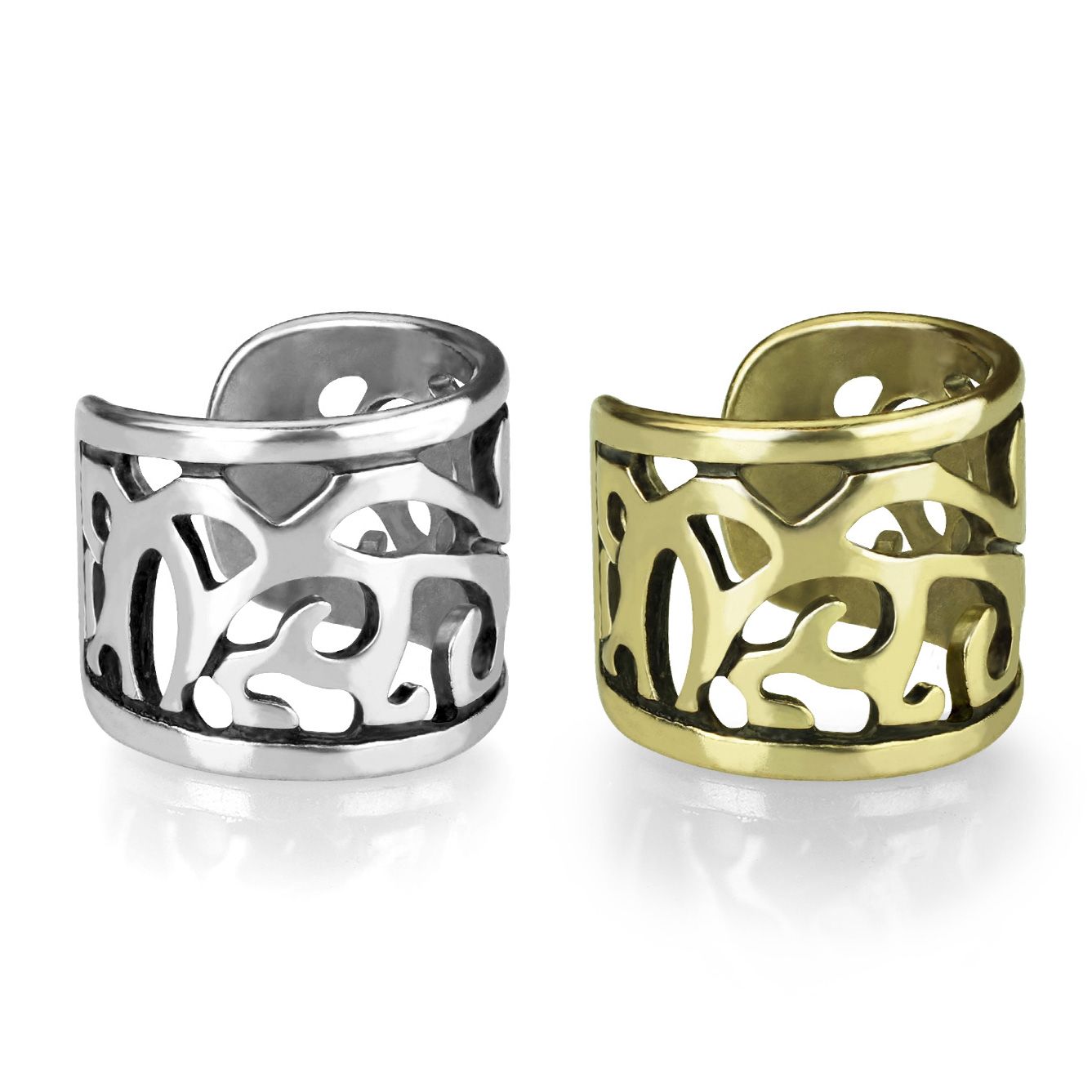 Ear cuff με φαρδύ φιλιγκράν σχέδιο