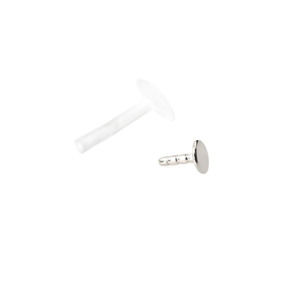 Labret with ptfe post and 14k gold round top