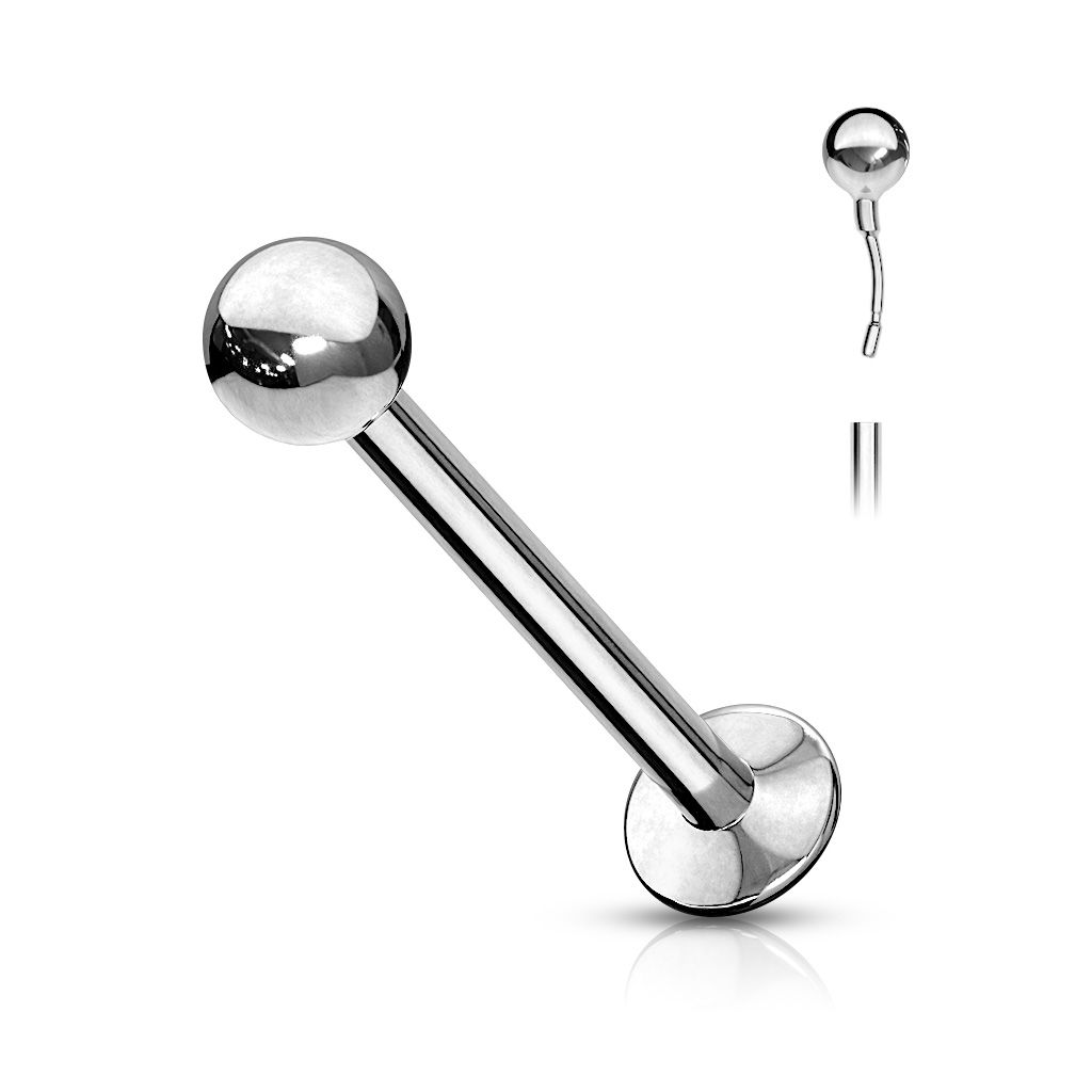Push-in labret made of surgical steel