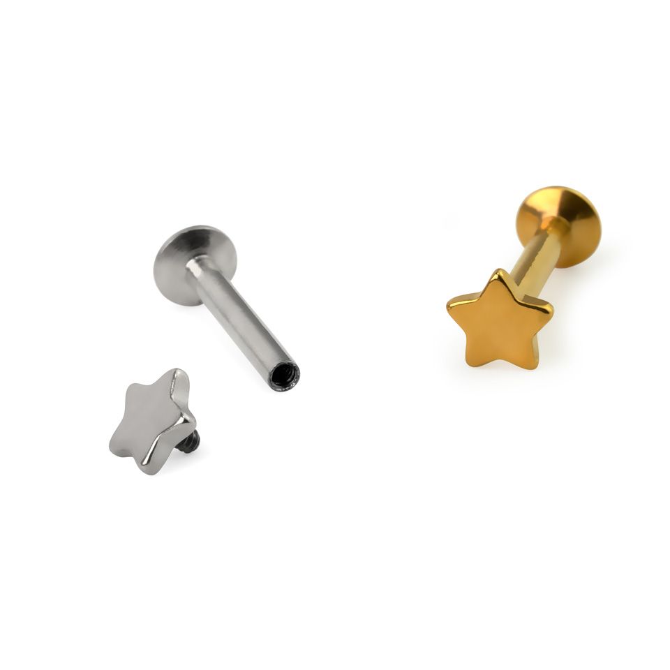 Labret with star-shaped stud