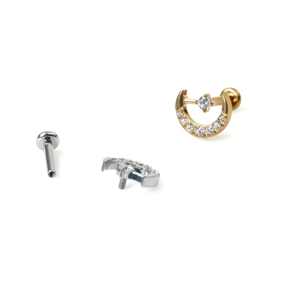 Φεγγάρι και αστέρι labret σε τιτάνιο