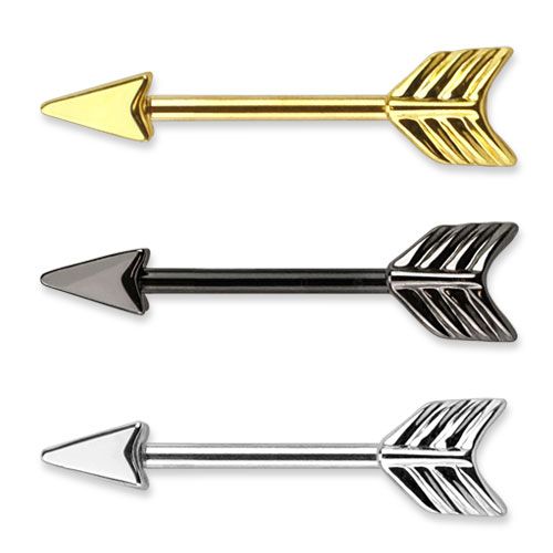 Nipple barbell with arrowhead look