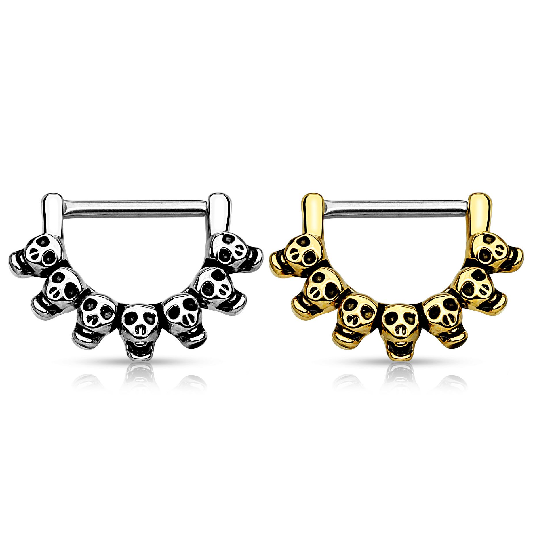 Nipple clicker with skulls