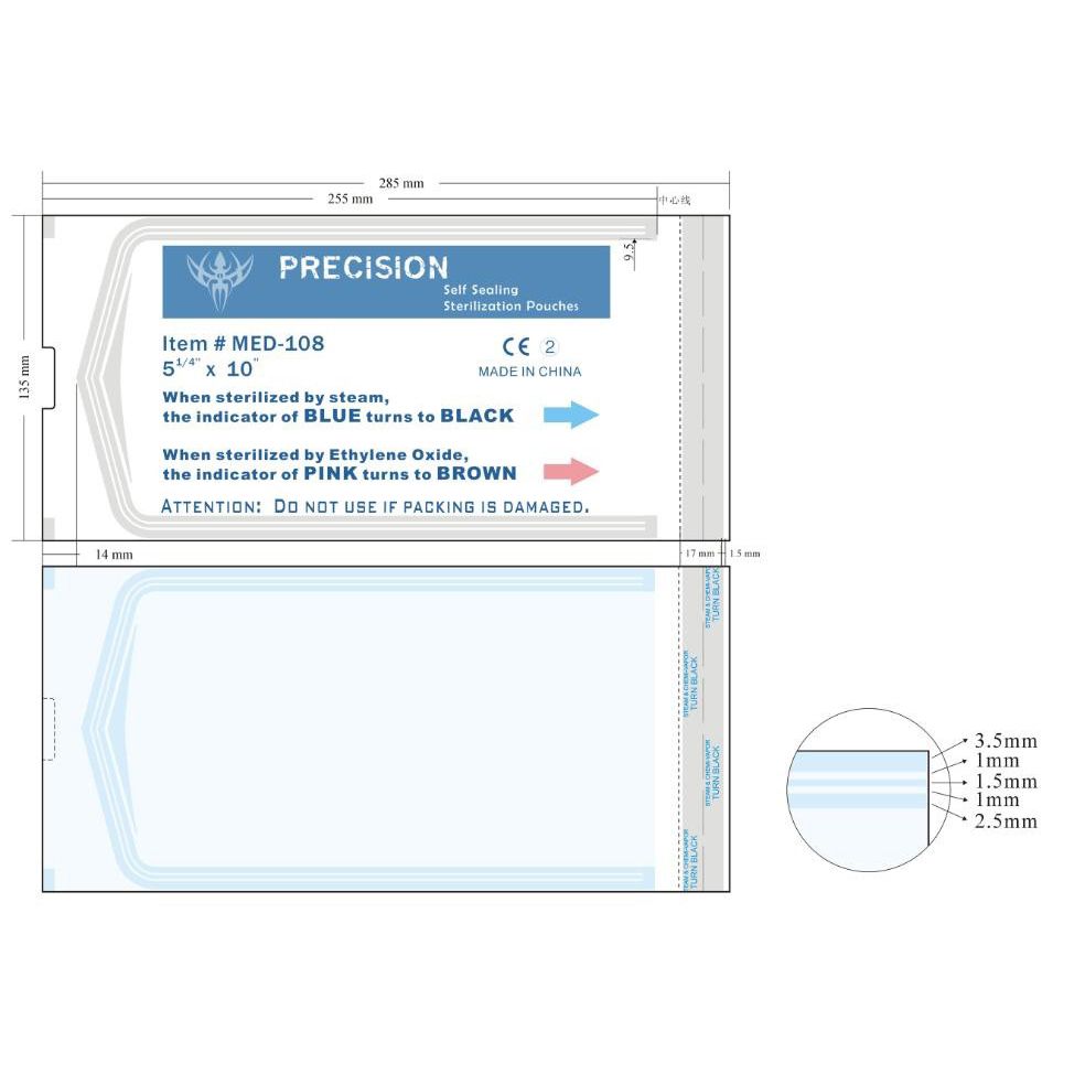 Self sealing autoclave pouches