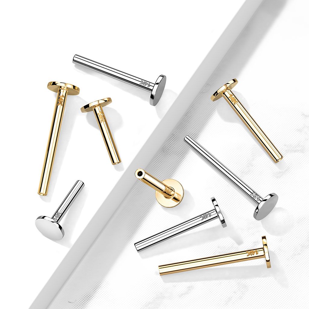 Push-in labreta vyrobená zo 14k zlata