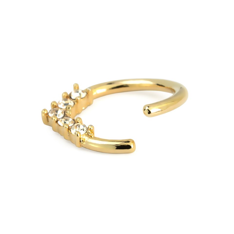 Seamless ring with studded V-shape