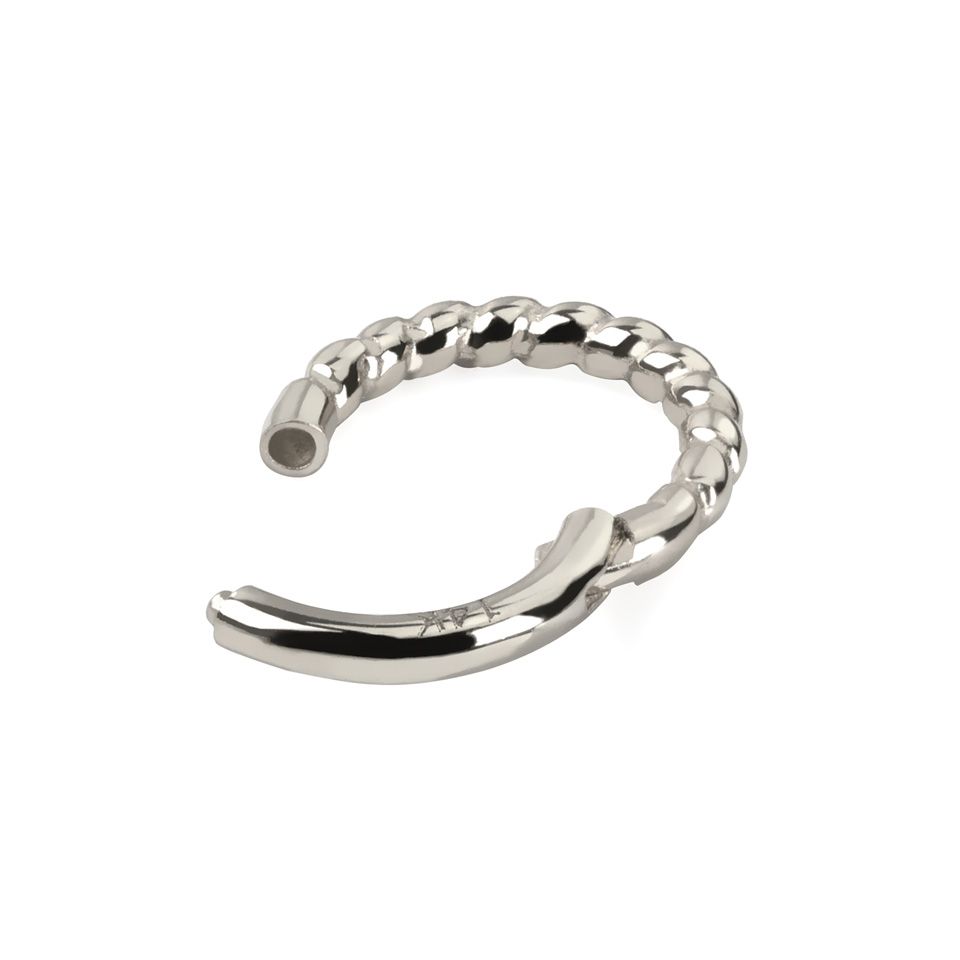 Hinged ring made of 14k gold with braided design