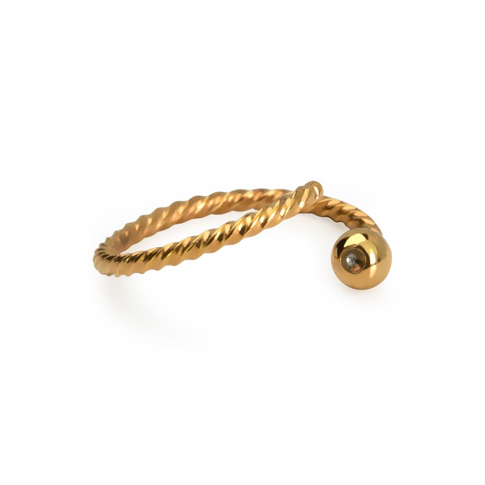Ring with twisted band and fixed ball
