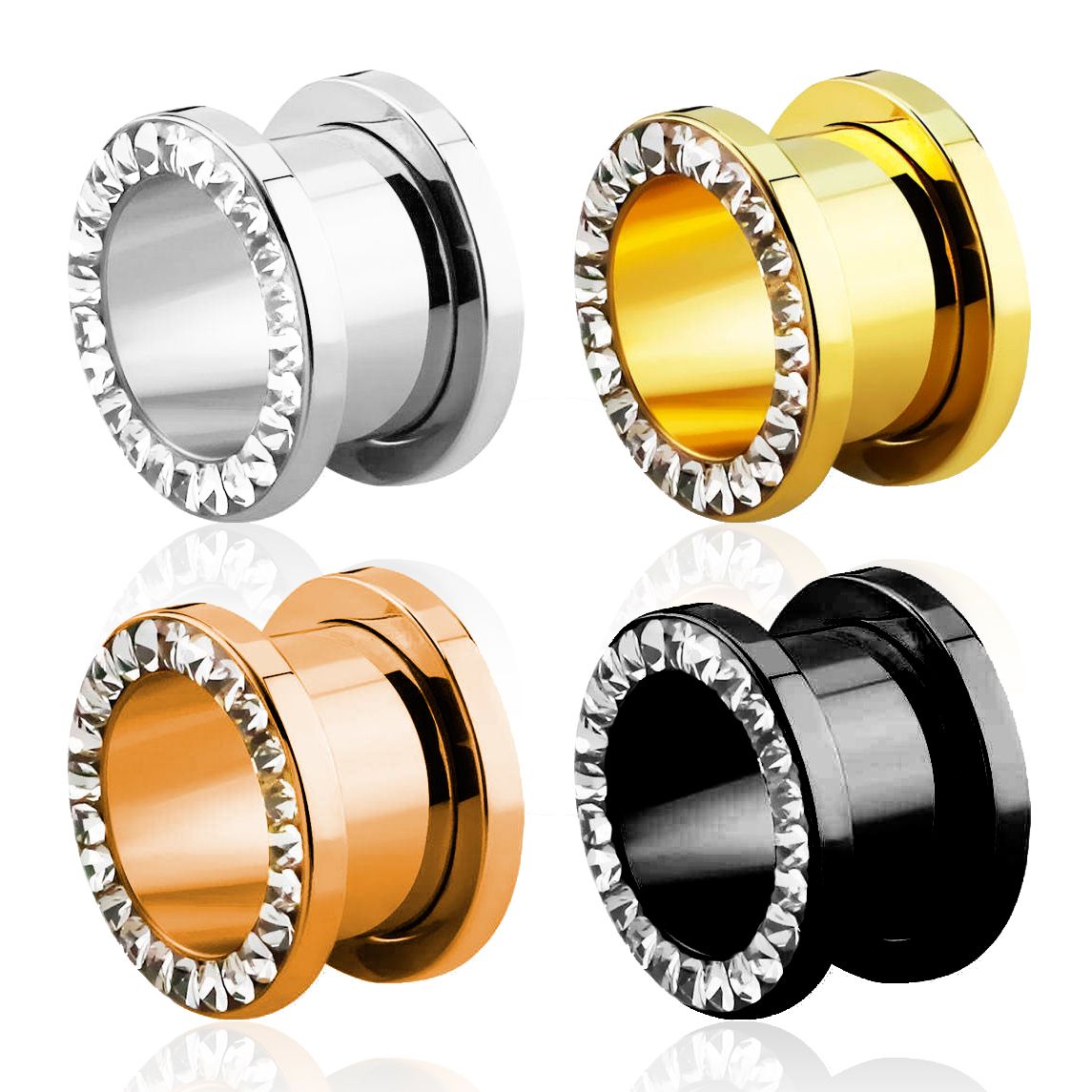 Tunnel with studded edge and screw thread